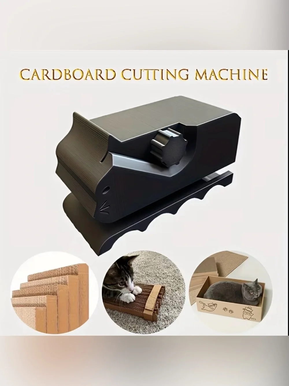 Cat Scratching Cardboard Cutter Ergonomic 3D Print Adjustable Cutting DIY Green